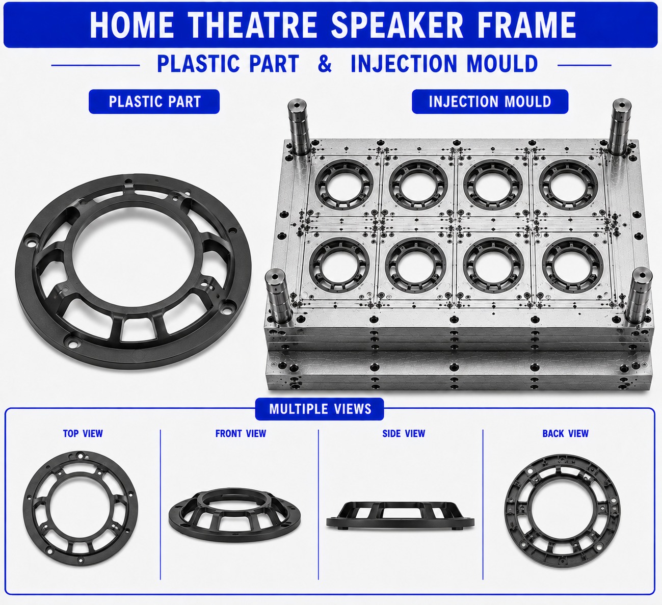 Home Theatre Plastic Speaker Frame Mould and Moulding Service